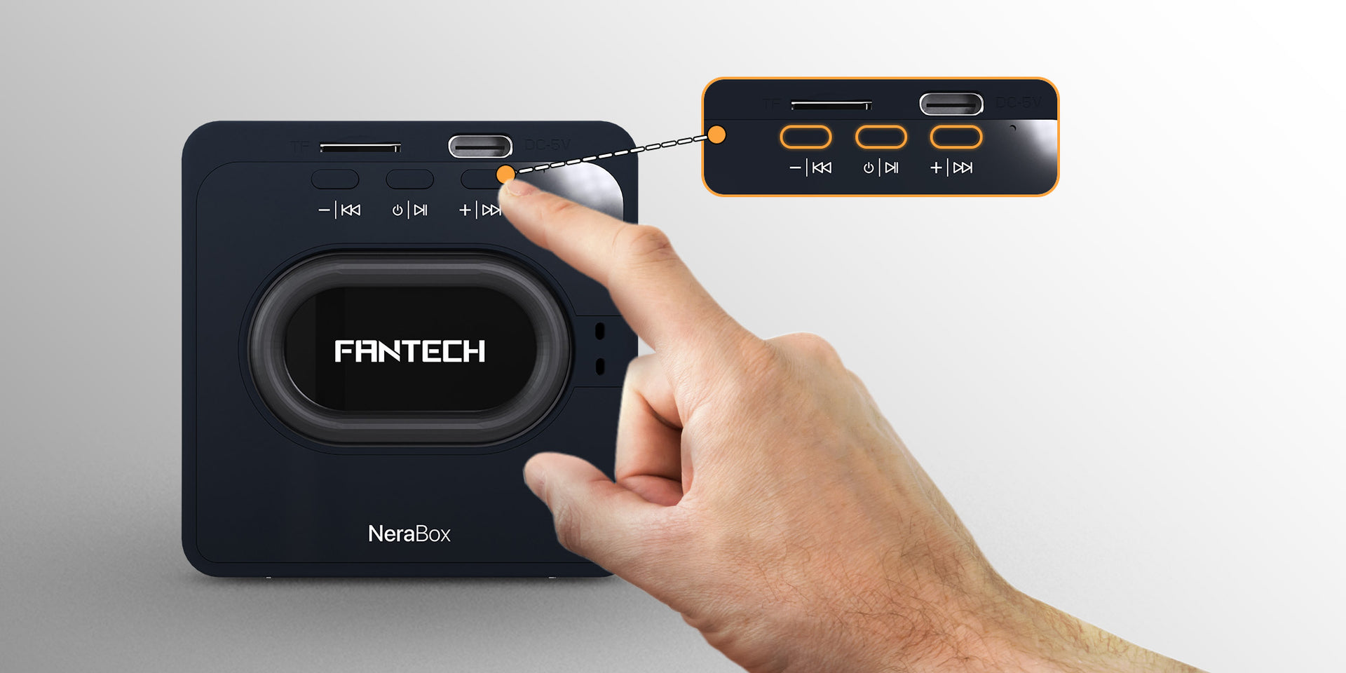 CONTROL EASILY WITH BUTTONS