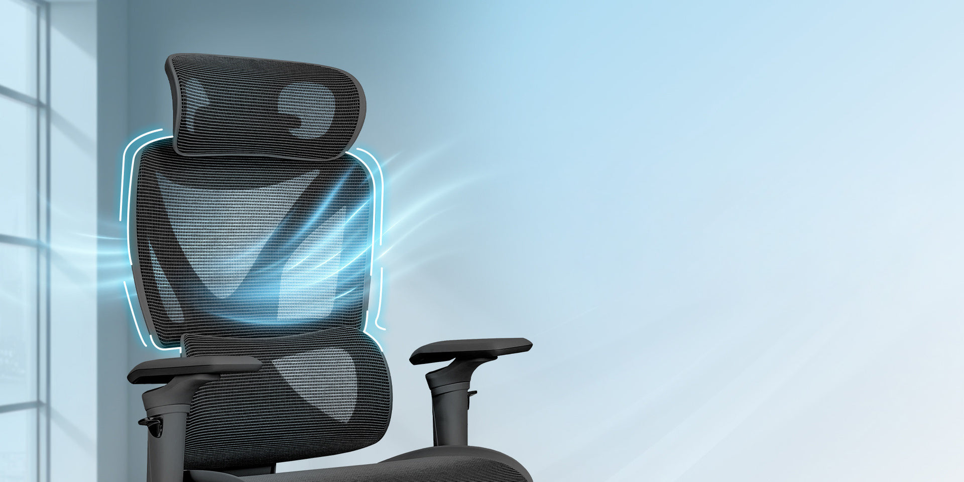 SOFT SKIN-FRIENDLY MESH BACKREST