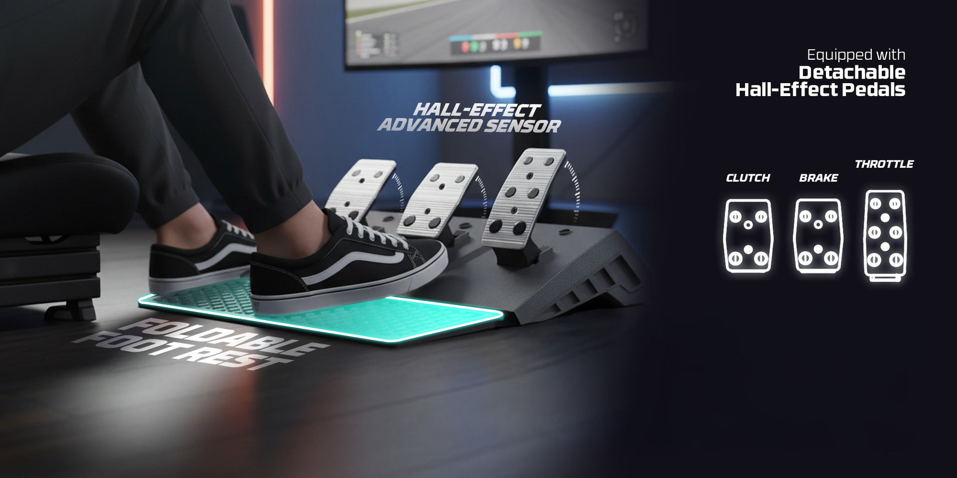 PRECISION PEDALS WITH HALL EFFECT SENSORS
