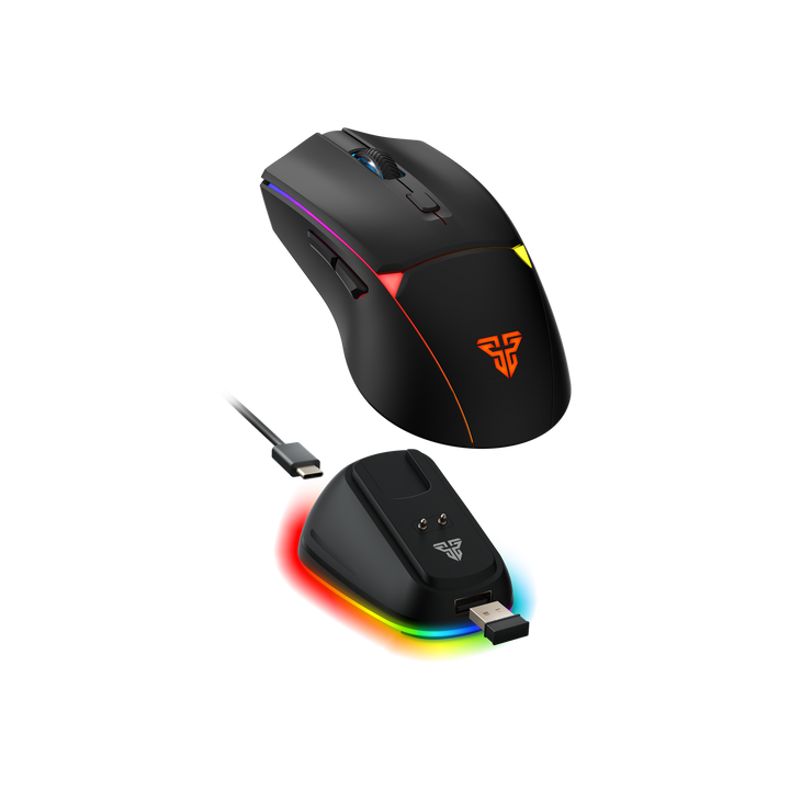 FANTECH CRYPTO II WG7V2RD Gaming Mouse Wireless RGB Rechargeable + Docking - Black